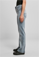 Ladies High Waist Straight Slit Denim Pants