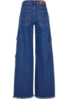 Ladies Mid Waist Cargo Denim Pants