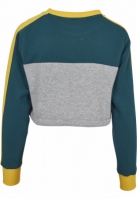 Ladies Cropped 3-Tone Stripe Crew