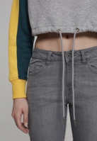 Ladies Cropped 3-Tone Stripe Crew