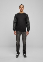 Raglan Leather Imitation Crew