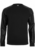 Raglan Leather Imitation Crew