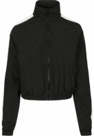 Ladies Short Striped Crinkle Track Jacket