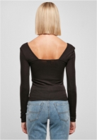 Ladies Rib Squared Neckline Longsleeve