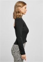 Ladies Rib Back Cut Out Longsleeve