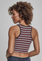 Ladies Rib Stripe Cropped Top
