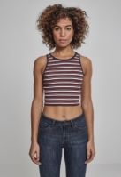 Ladies Rib Stripe Cropped Top