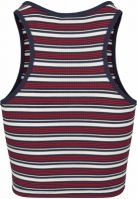 Ladies Rib Stripe Cropped Top