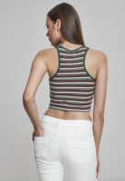 Ladies Rib Stripe Cropped Top