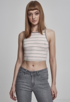 Ladies Rib Stripe Cropped Top
