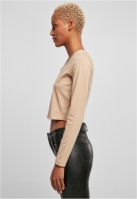 Ladies Organic Wide Neck Cropped Longsleeve