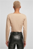 Ladies Organic Wide Neck Cropped Longsleeve