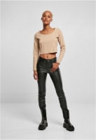 Ladies Organic Wide Neck Cropped Longsleeve
