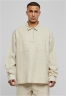 Cotton Linen Half Zip Shirt