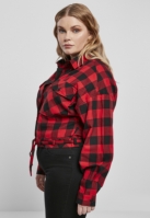Ladies Short Oversized Check Shirt