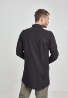 Side-Zip Long Checked Flanell Shirt