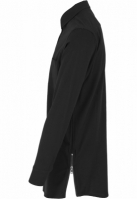 Side-Zip Long Checked Flanell Shirt