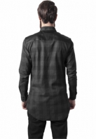 Side Zip Leather Shoulder Flanell Shirt