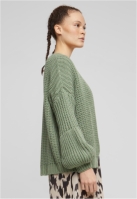 Cloud5ive Damen Grobstrick Cardigan mit Puffer