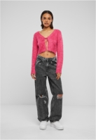 Ladies Tied Cropped Feather Cardigan