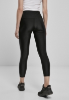 Ladies High Waist Shiny Rib Pedal Pusher Leggings