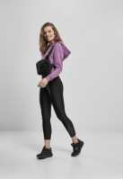 Ladies High Waist Shiny Rib Pedal Pusher Leggings