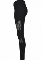 Ladies Flock Lace Inset Leggings