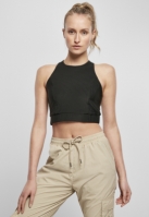 Ladies Cropped Shiny Rib Top