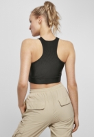 Ladies Cropped Shiny Rib Top