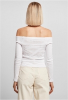 Ladies Off Shoulder Rib Longsleeve