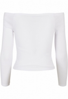 Ladies Off Shoulder Rib Longsleeve