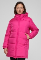 Ladies Hooded Mixed Puffer Coat