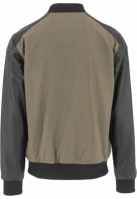 Cotton Bomber Synthetic Leather Sleeve Jacket