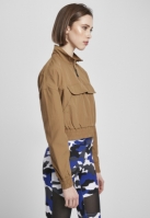 Ladies Cropped Crinkle Nylon Pull Over Jacket