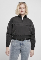 Ladies Cropped Crinkle Nylon Pull Over Jacket