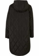 Ladies Oversized Diamond Quilted Hooded Coat