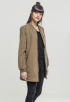 Ladies Peached Long Bomber Jacket