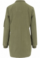 Ladies Peached Long Bomber Jacket