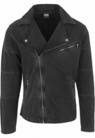 Acid Wash Terry Biker Jacket