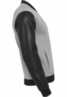 Zipped Synthetic Leather Sleeve Jacket