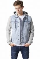 Hooded Denim Fleece Jacket