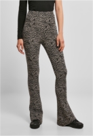Ladies High Waist Zebra Boot Cut Leggings