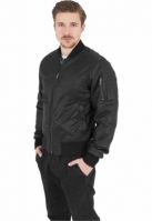 Basic Bomber Leather Imitation Sleeve Jacket