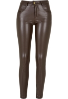 Ladies Mid Waist Synthetic Leather Pants