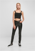 Ladies Mid Waist Synthetic Leather Pants