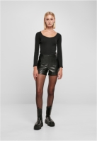 Ladies Synthetic Leather Shorts