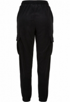 Ladies High Waist Velvet Rib Cargo Sweat Pants