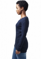Ladies Long Wideneck Sweater