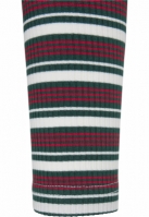 Ladies Rib Striped Volant Turtleneck LS