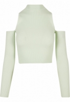 Ladies Rib Knit Cut Out Sleeve Longsleeve